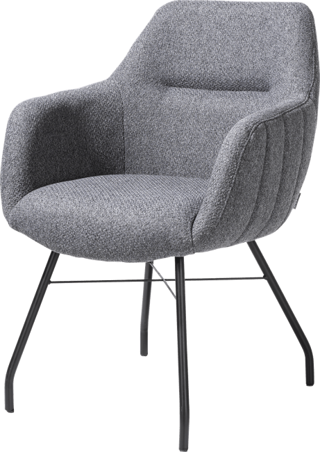 XOOON - Liv - design Scandinave - fauteuil - cadre off black + 4 pieds + poignee - tissu Ponti