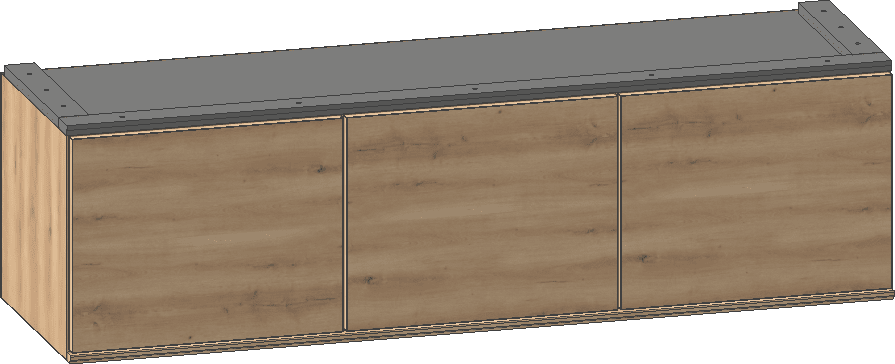 XOOON - Modulo - Minimalistisches Design - Schrank 135 cm - niedrig - 1 Niveau - 3-Tueren