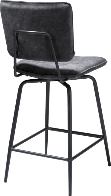 Henders & Hazel - Manou - Industriel - chaise de bar - off black - tissu Karese