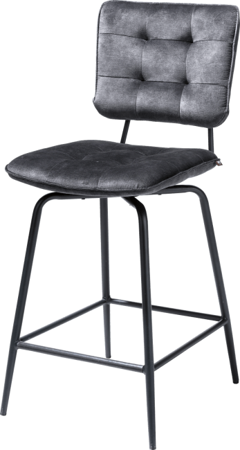 Henders & Hazel - Manou - Industriel - chaise de bar - off black - tissu Karese