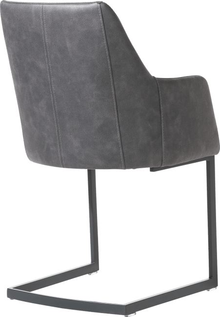 XOOON - Giuliette - Design minimaliste - fauteuil pied traineau noir (ROB) - tissu Pala