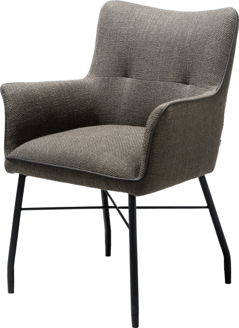 H&H - Chiara - Moderne - fauteuil + ressorts ensaches - avec poignee en Catania noir - tissu Vito