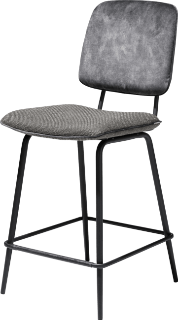 XOOON - Novali - Design minimaliste - chaise de bar - cadre off black - dossier en tissu Karese & siege en tissu Vito