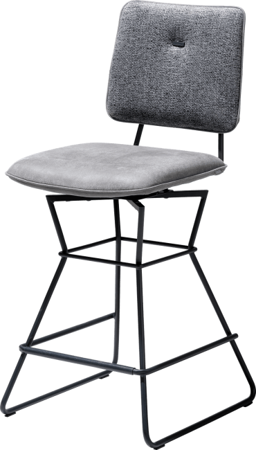 XOOON - Otis - design Scandinave - chaise bar - fonction pivotante -cadre noir - combi Kibo / Fantasy