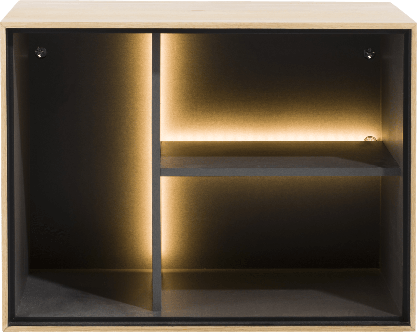 XOOON - Elements - Minimalistisch design - box 45 x 60 cm. - hout - hang + 3-niches + led