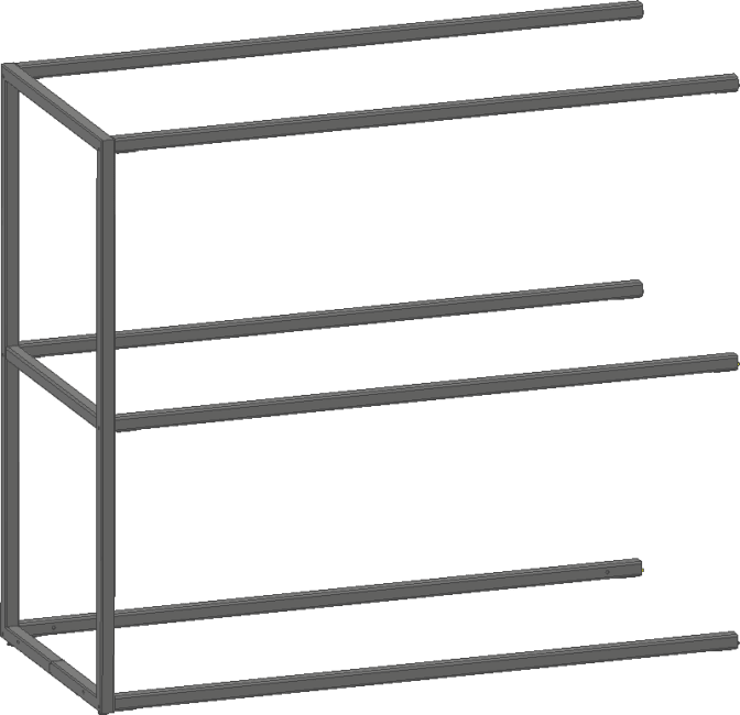 XOOON - Modulo - Minimalistisches Design - Anbau Regal 90 cm - 2 Niveau - 1 Gestell