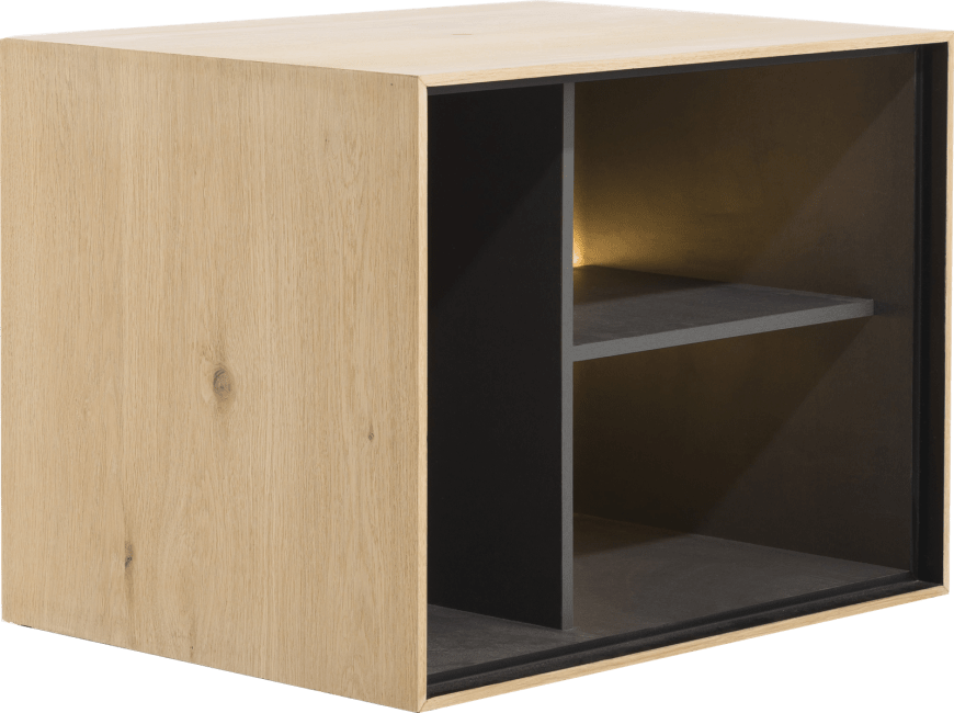 XOOON - Elements - Minimalistisches Design - Box 45 x 60 cm. - Holz - zum aufhaengen + 3-Nischen + Led