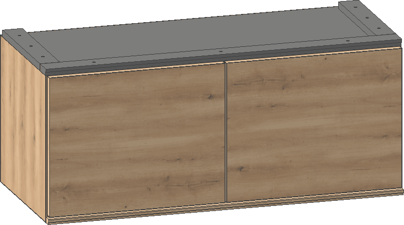 XOOON - Modulo - Minimalistisches Design - Schrank 90 cm - niedrig - 1 Niveau - 2-Tueren