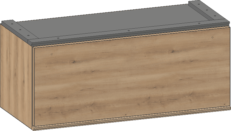 XOOON - Modulo - Minimalistisches Design - Schrank 90 cm - niedrig - 1 Niveau - 1-Klappe