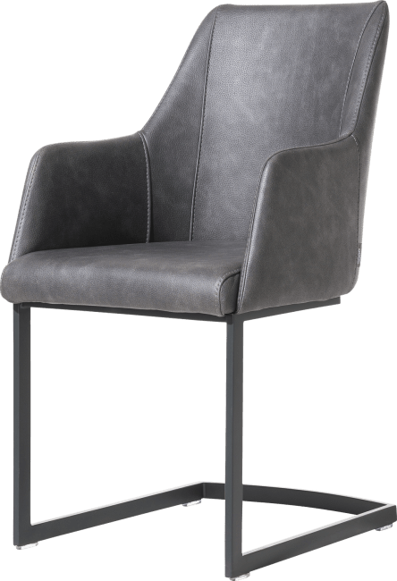 XOOON - Giuliette - Design minimaliste - fauteuil pied traineau noir (ROB) - tissu Pala