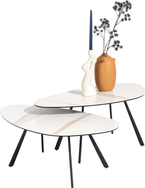 XOOON - Montello - Minimalistisch design - salontafel 94 x 49 cm. - hoogte 35 cm. - keramiek blad