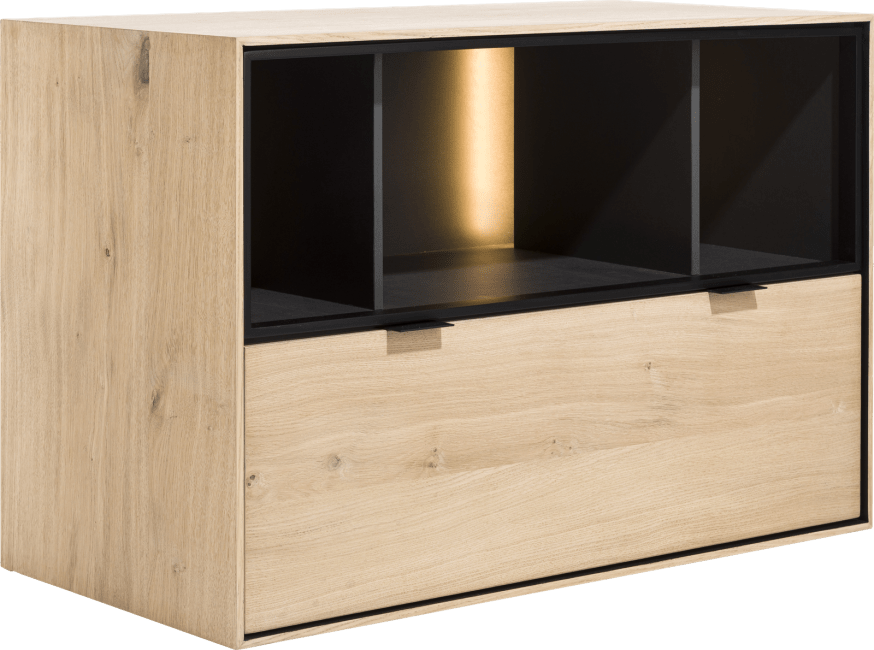 XOOON - Elements - Minimalistisch design - box 60 x 90 cm. - hang + 1-lade + 3-niches + led