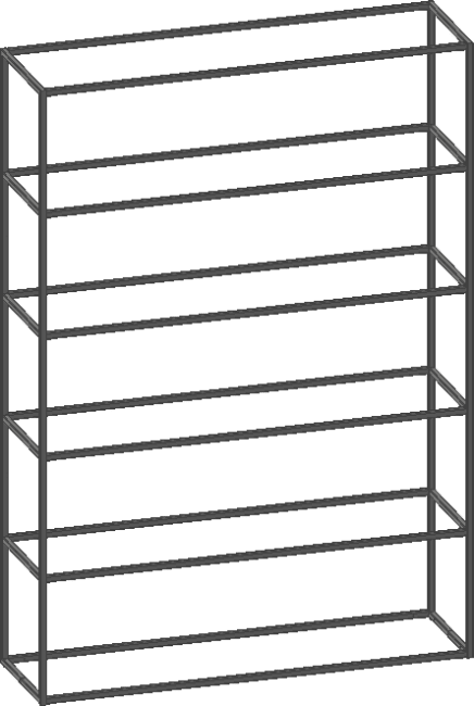 XOOON - Modulo - Minimalistisches Design - Basisregal 135 cm - 5 Niveau - 2 Gestell