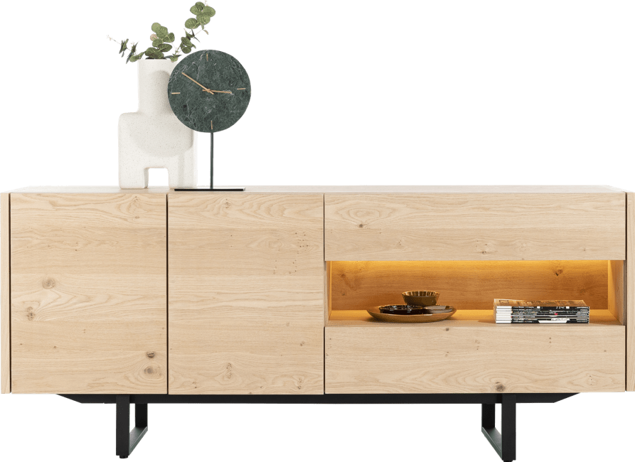 XOOON - Modali - Skandinavisches Design - Sideboard 190 cm - 2-Tueren + 2-Laden (+ LED)