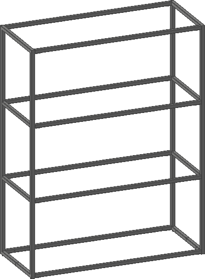 XOOON - Modulo - Minimalistisches Design - Basisregal 90 cm - 3 Niveau - 2 Gestell