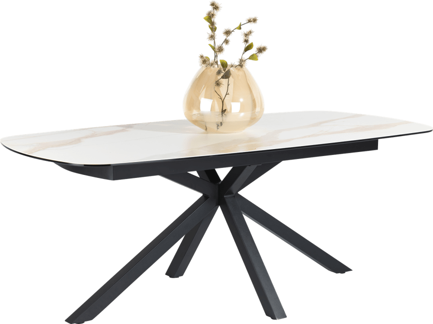 XOOON - Montello - Minimalistisch design - eetkamertafel 200 x 100 cm - centrale poot - keramiek blad