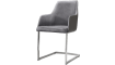 XOOON - Giuliette - Design minimaliste - fauteuil pied traineau inox - combinaison tissu Pala/Kibo