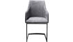 XOOON - Giuliette - Design minimaliste - fauteuil pied traineau noir (ROB) - combinaison tissu Pala/Kibo