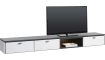 XOOON - Bogota - Minimalistisches Design - TV-Schrank 240 cm - 2-Laden + 1-Klappe + 1-Nische (+ LED)