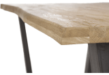 bords effet tronc d'arbre + V-forme pied metal / bois