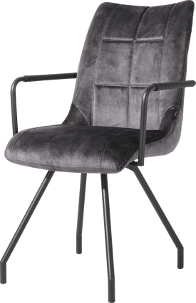 fauteuil - 4 pieds + poignee - tissu karese
