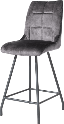 chaise de bar - 4-pieds + poignee - tissu Karese