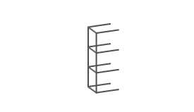 etagere extension 45 cm - 3 niveaux - 1 support