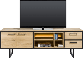 lowboard 180 cm - 2-doors + 2-drawers + 4-niches (+ LED)