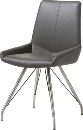 chaise - pietement inox eiffel - cuir Catania