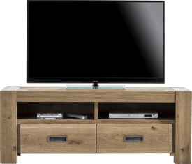 meuble tv 140 cm - 2-tiroirs + 2-niches