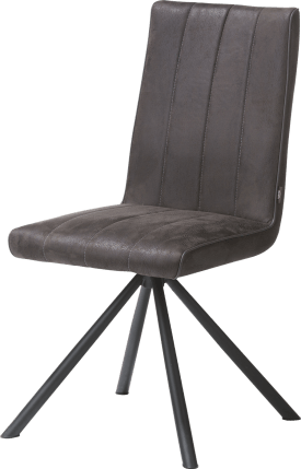 chaise - 4 pieds noir - tissu Leopard anthracite