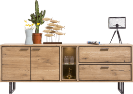 sideboard 210 cm - 2-doors + 2-drawers + 2-niches (+LED)