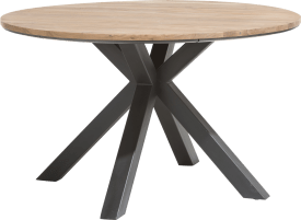 dining table round 130 cm - solid oak + mdf