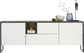 sideboard 230 cm - 2-doors + 2-drawers + 1-niche (+ LED)