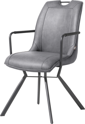 fauteuil - 4-pieds avec liaison croissee + poignee - tissu pala
