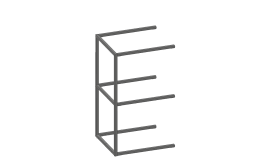 etagere extension 45 cm - 2 niveaux - 1 support
