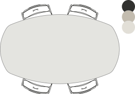 table de bar - ovale - 190 x 110 cm (hauteur: 92 cm)