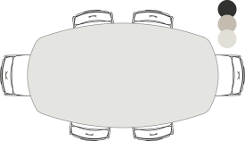 table de bar - ovale - 220 x 120 cm (hauteur: 92 cm)