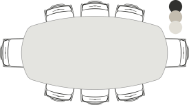 table de bar - ovale - 240 x 120 cm (hauteur: 92 cm)