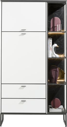 armoire 100 cm - 2-portes + 2-tiroirs + 4-niches (+ LED)