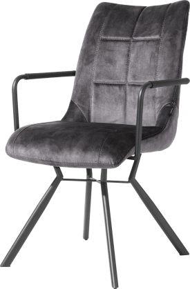 fauteuil - 4-pieds avec liaison croissee + poignee - tissu karese