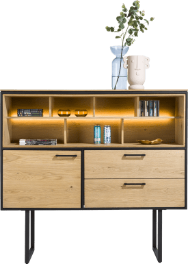 dressette 140 cm - 1-door + 2-drawers + 7-niches (+ LED)