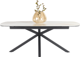 Tisch 200 x 100 cm -  zentralem Fuss - Keramikplatte