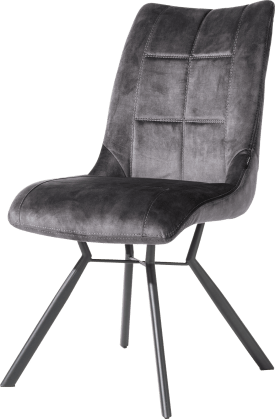 chaise - 4-pieds avec liaison croissee + poignee - tissu karese