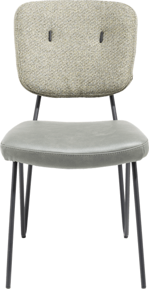 chaise - cadre off black + ressorts ensaches - combi tissu Pala (siege) et tissu Cleo (dos)