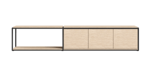 TV-Sideboard 225 cm - 3-Tueren - 1 Niveau