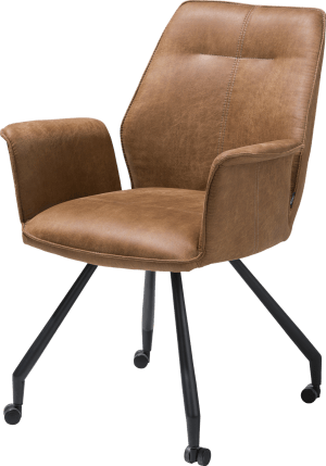 fauteuil - cadre noir + roulettes - tissu Secillia