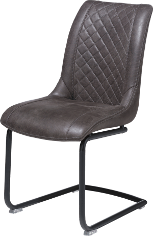 chaise + poignee ronde - cadre off black - tissu Secillia