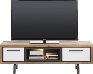 meuble tv 140 cm - 1-tiroir + 1-porte rabattante + 1-niche ( +LED)