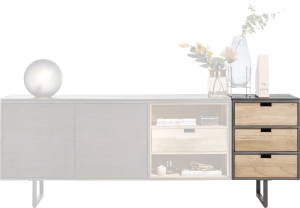 connectable part sideboard 50 cm - 3 reversible drawers